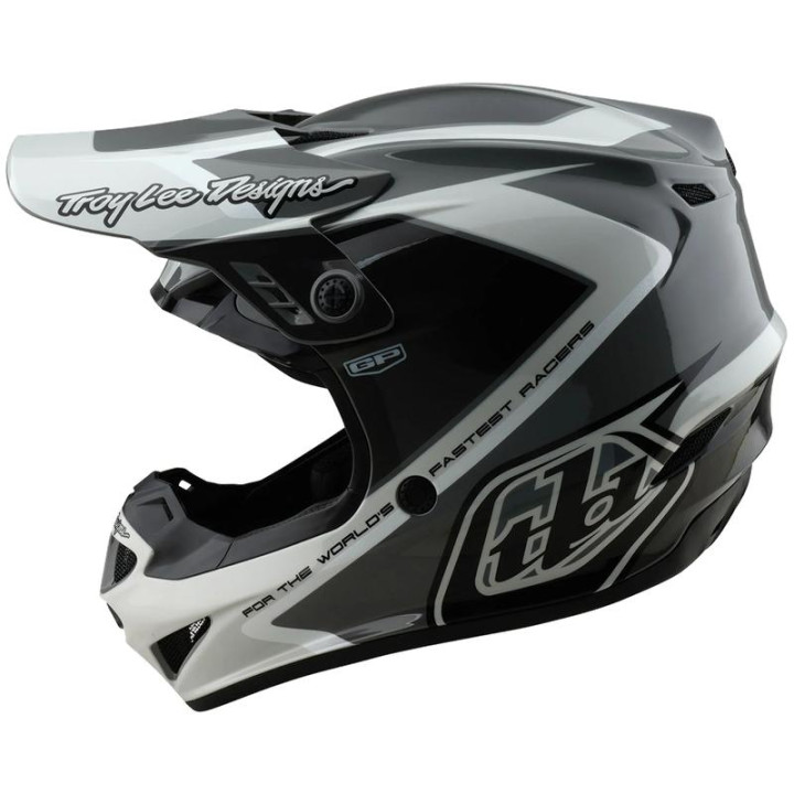 Casque TROY LEE DESIGNS GP Shutter - gris/blanc | Oxmoto
