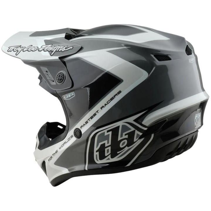 Casque TROY LEE DESIGNS GP Shutter - gris/blanc | Oxmoto