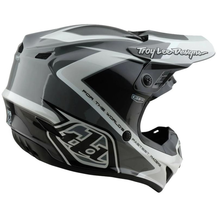 Casque TROY LEE DESIGNS GP Shutter - gris/blanc | Oxmoto