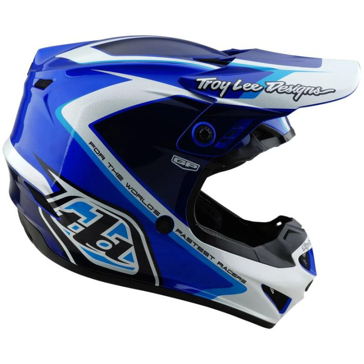 Casque TROY LEE DESIGNS GP Shutter - bleu/blanc | Oxmoto