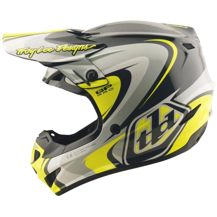 Casque TROY LEE DESIGNS GP Pro Crossover - gris/jaune