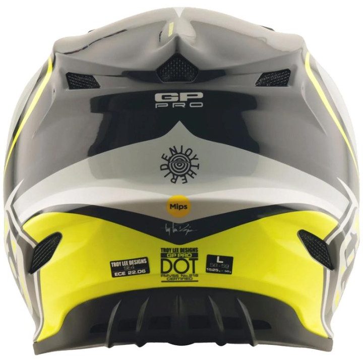 Casque TROY LEE DESIGNS GP Pro Crossover - gris/jaune