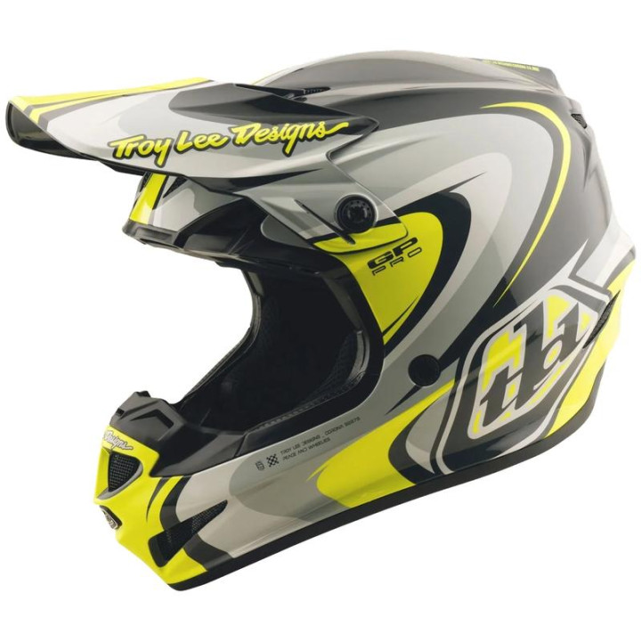 Casque TROY LEE DESIGNS GP Pro Crossover - gris/jaune