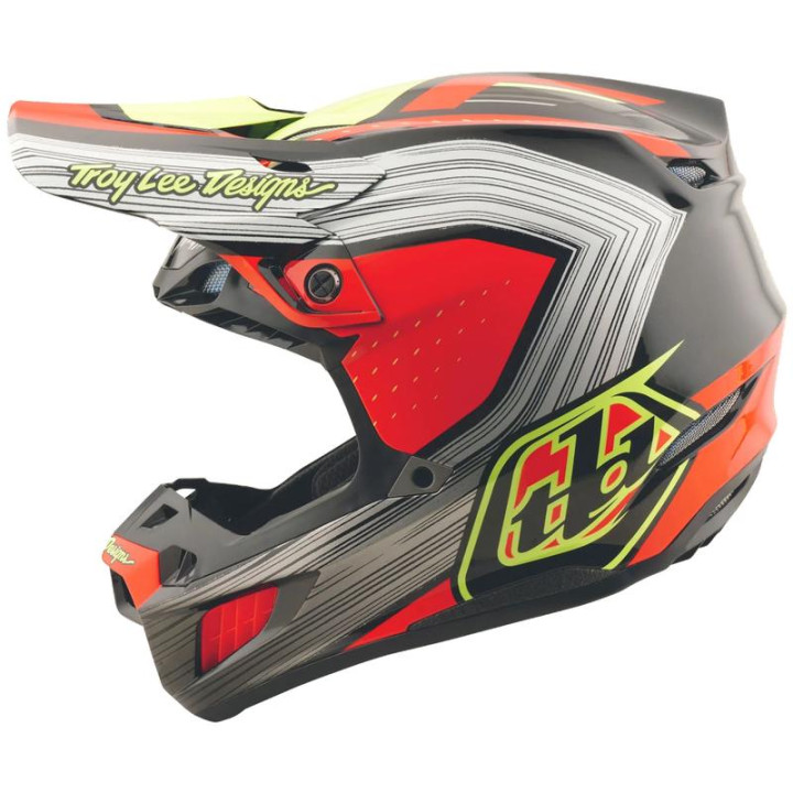 Casque TROY LEE DESIGNS SE5 Composite Stripes - noir/Infra Red