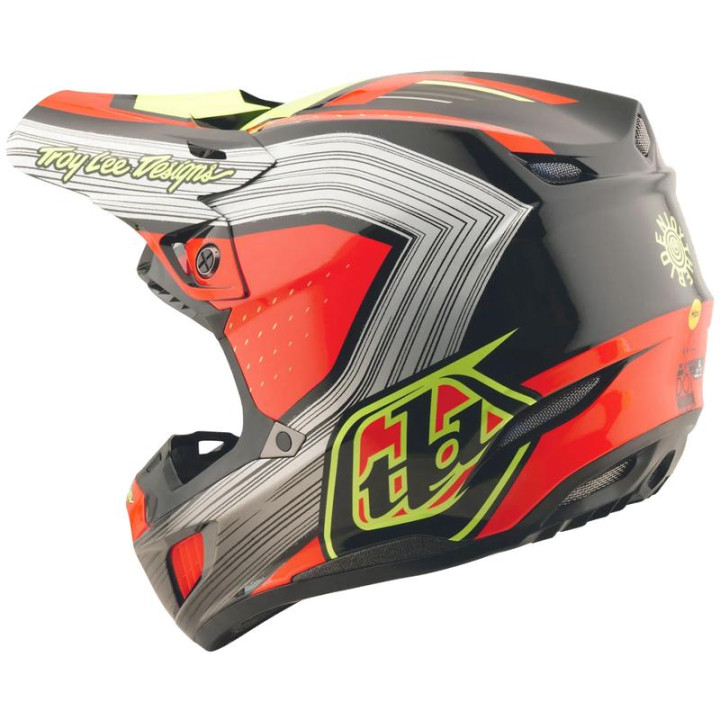 Casque TROY LEE DESIGNS SE5 Composite Stripes - noir/Infra Red