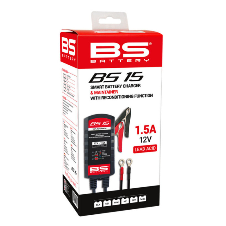 Chargeur de batterie intelligent BS BATTERY BS15 | Oxmoto