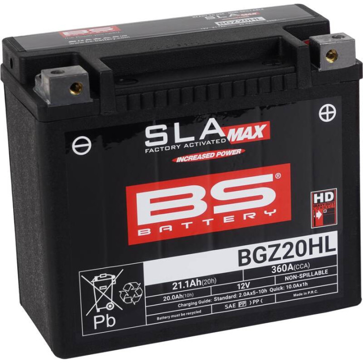 Batterie BS BATTERY SLA Max sans entretien activée usine - BGZ20HL