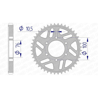 Couronne AFAM aluminium 15902 - 530 | Oxmoto