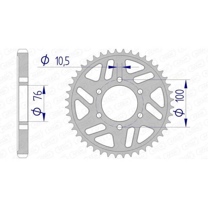 Couronne AFAM aluminium 15902 - 530 | Oxmoto