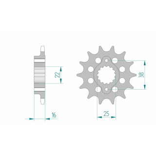Pignon AFAM acier standard 52611 - 520 1077017001 | Oxmoto