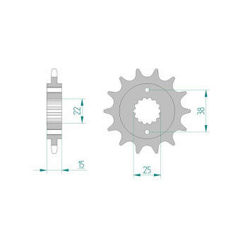 Pignon AFAM acier standard 52607 - 520 | Oxmoto