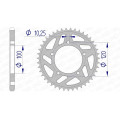 Couronne AFAM aluminium 36802 - 525 1074636003 | Oxmoto