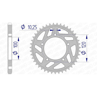 Couronne AFAM aluminium 36802 - 525 1074636002 | Oxmoto