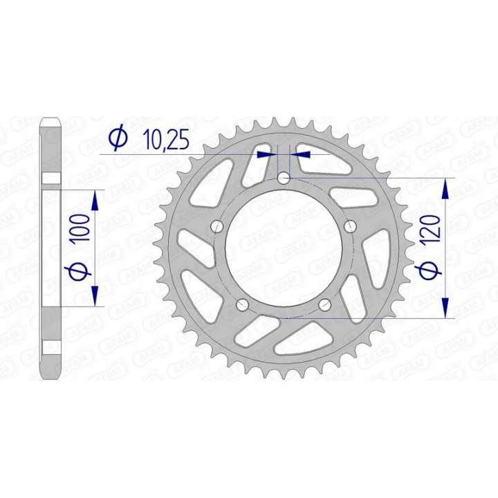 Couronne AFAM aluminium 36802 - 525 1074636004 | Oxmoto