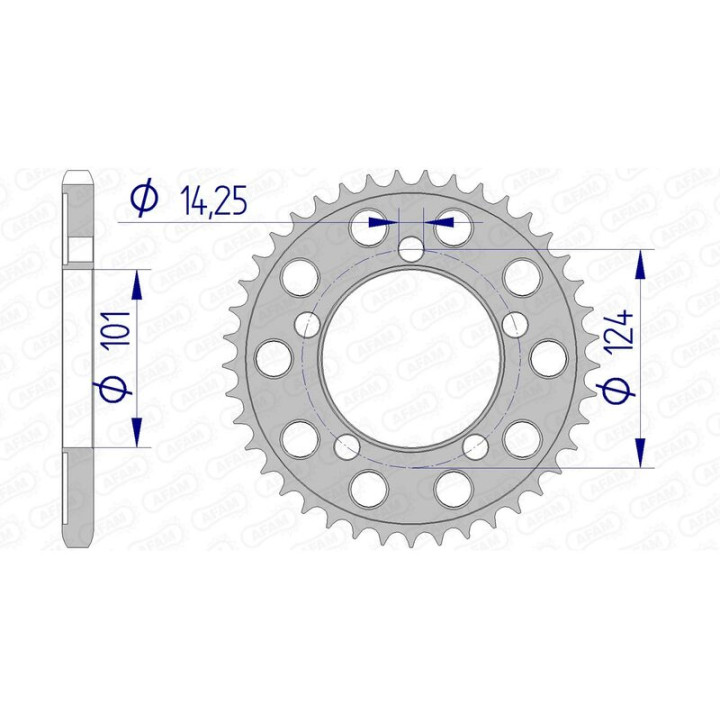Couronne AFAM aluminium 72801 - 525 1074738003 | Oxmoto