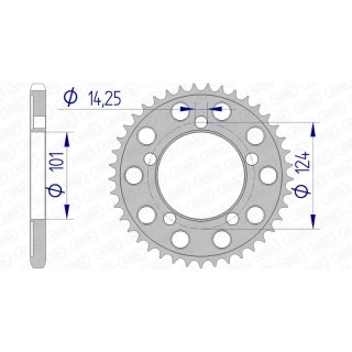 Couronne AFAM aluminium 72801 - 525 1074738004 | Oxmoto