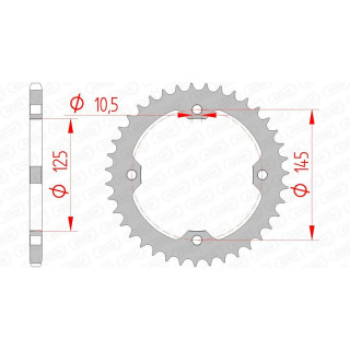 Couronne AFAM acier standard 12407 - 520 1074439002 | Oxmoto