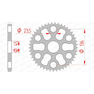 Couronne AFAM acier standard 12325 - 428 | Oxmoto