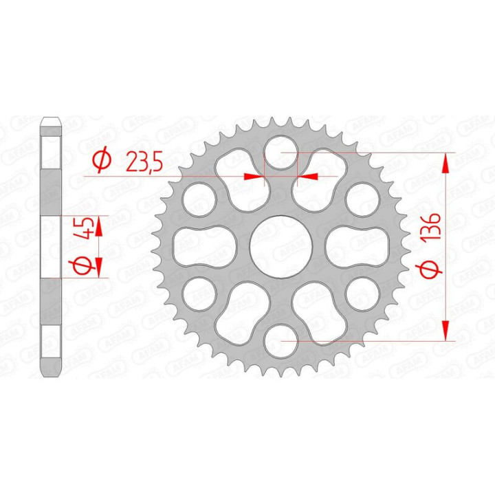 Couronne AFAM acier standard 12325 - 428 | Oxmoto