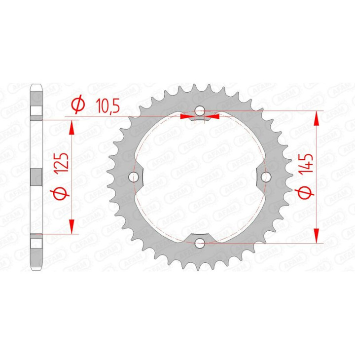 Couronne AFAM acier standard 12407 - 520 1074439001 | Oxmoto