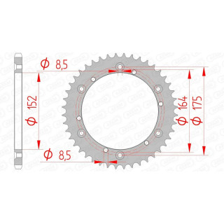 Couronne AFAM acier standard 12500 - 520 1074440004 | Oxmoto