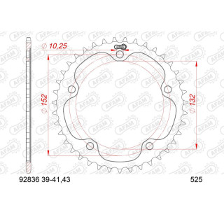 Couronne AFAM acier standard 92836 - 525 1074797003 | Oxmoto