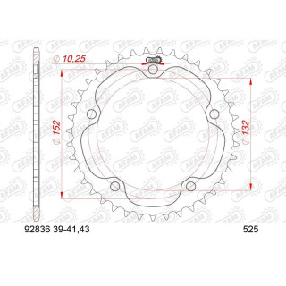Couronne AFAM acier standard 92836 - 525 1074797004 | Oxmoto