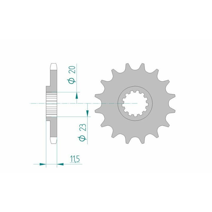 Pignon AFAM acier standard 22201 - 428 1075777001 | Oxmoto