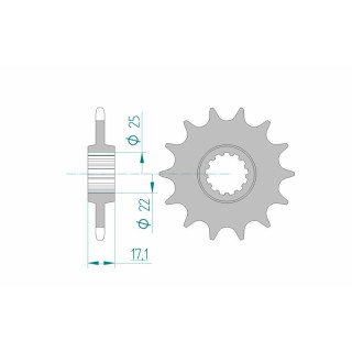 Pignon AFAM acier standard 20407 - 520 1074883002 | Oxmoto