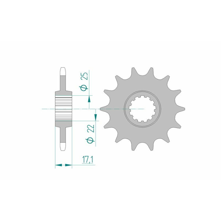 Pignon AFAM acier standard 20407 - 520 1074883002 | Oxmoto