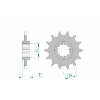 Pignon AFAM acier standard 20516 - 520 1075026003 | Oxmoto