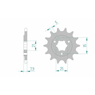 Pignon AFAM acier standard 22503 - 520 1076009002 | Oxmoto