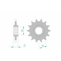 Pignon AFAM acier standard 20516 - 520 1075026002 | Oxmoto
