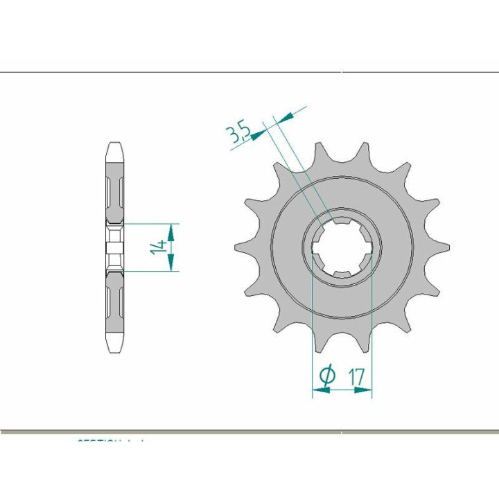 Pignon AFAM acier standard 24203 - 428 | Oxmoto