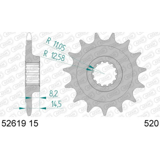 Pignon AFAM acier standard 52619 - 520 | Oxmoto