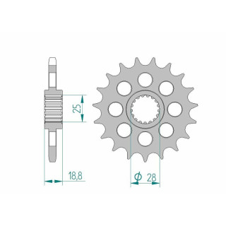 Pignon AFAM acier standard 61602 - 525 1077123002 | Oxmoto