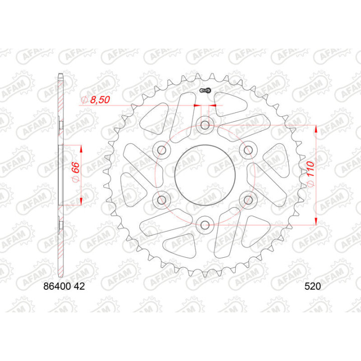 Couronne AFAM acier standard - 520 86400-43 | Oxmoto