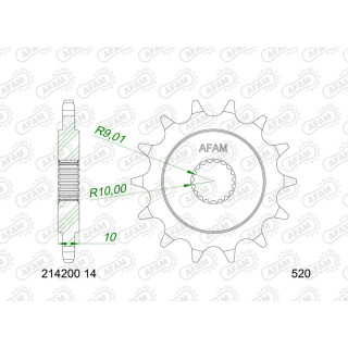 Pignon AFAM acier standard - 520 214200-14 | Oxmoto