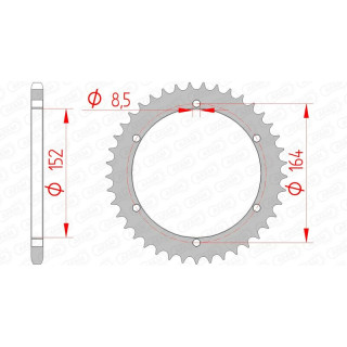 Couronne AFAM acier standard 12502 - 520 1074442001 | Oxmoto