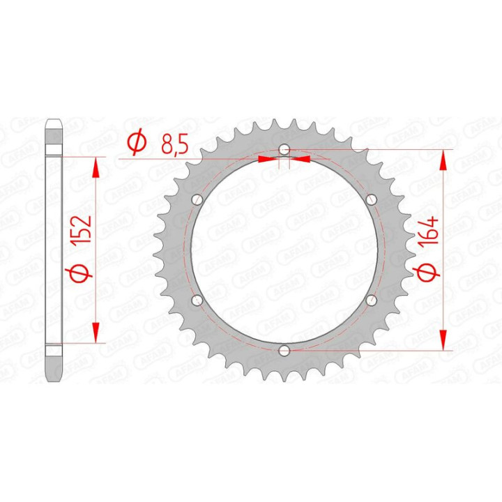 Couronne AFAM acier standard 12502 - 520 1074442001 | Oxmoto