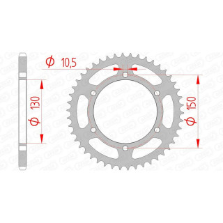 Couronne AFAM acier standard 12604 - 520 | Oxmoto