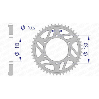 Couronne AFAM aluminium 13813 - 530 1074477002 | Oxmoto