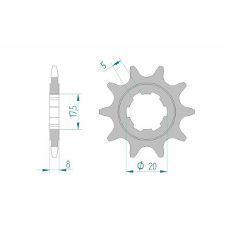 Pignon AFAM acier standard 94306 - 520 1077176001 | Oxmoto