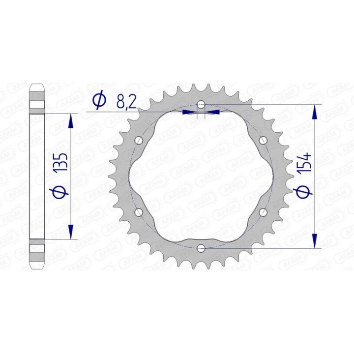 Couronne AFAM aluminium 51803 - 525 - nécessite un porte couronne AFAM 1074695005