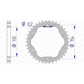 Couronne AFAM alu standard - 525 - Nécessite un porte couronne AFAM