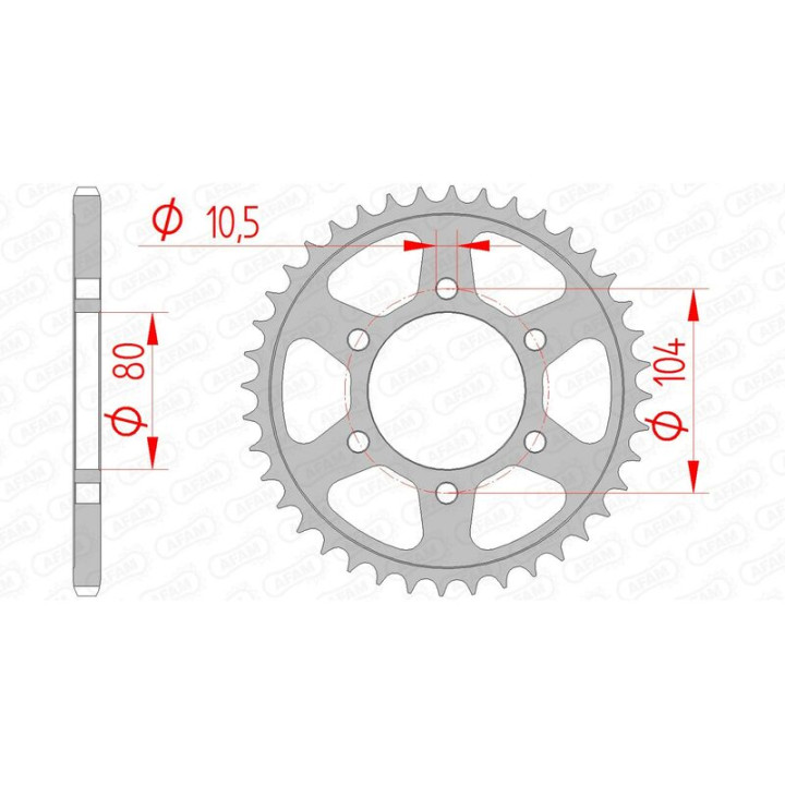 Couronne AFAM acier standard 16504 - 520 | Oxmoto