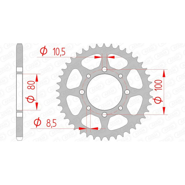 Couronne AFAM acier standard 14312 - 520 | Oxmoto