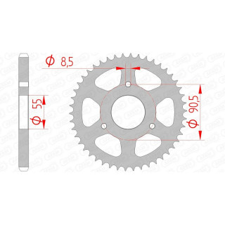 Couronne AFAM acier standard 80200 - 428 | Oxmoto