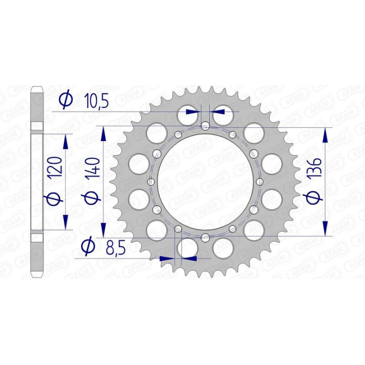 Couronne AFAM aluminium 17404520 1074603004 | Oxmoto