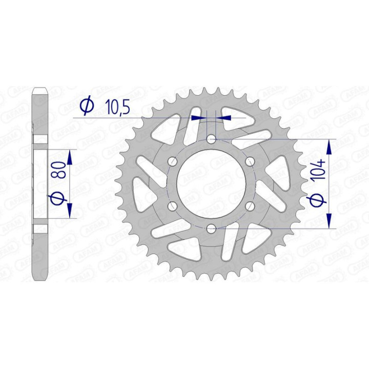 Couronne AFAM aluminium 17610525 1074608001 | Oxmoto